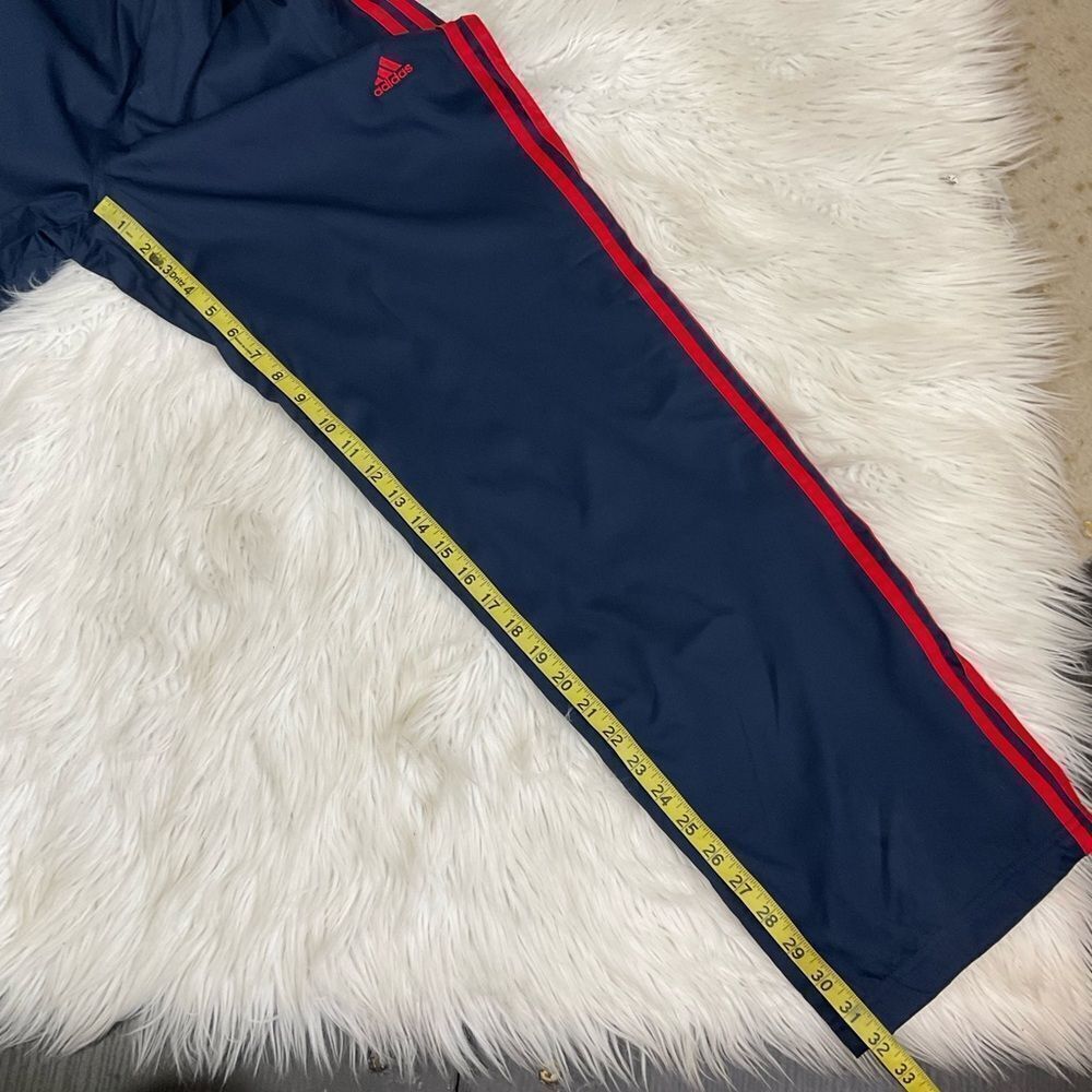 NEW Adidas Men’s Climalite Pant Revo Remix Navy Blue Red Stripes Track Pants L - Picture 7 of 14